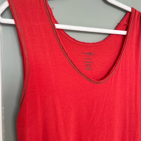 NATURAL LIFE "Hangout" 100% Cotton Orangey Red Oversized Midi Dress XS/S - Picture 5 of 13